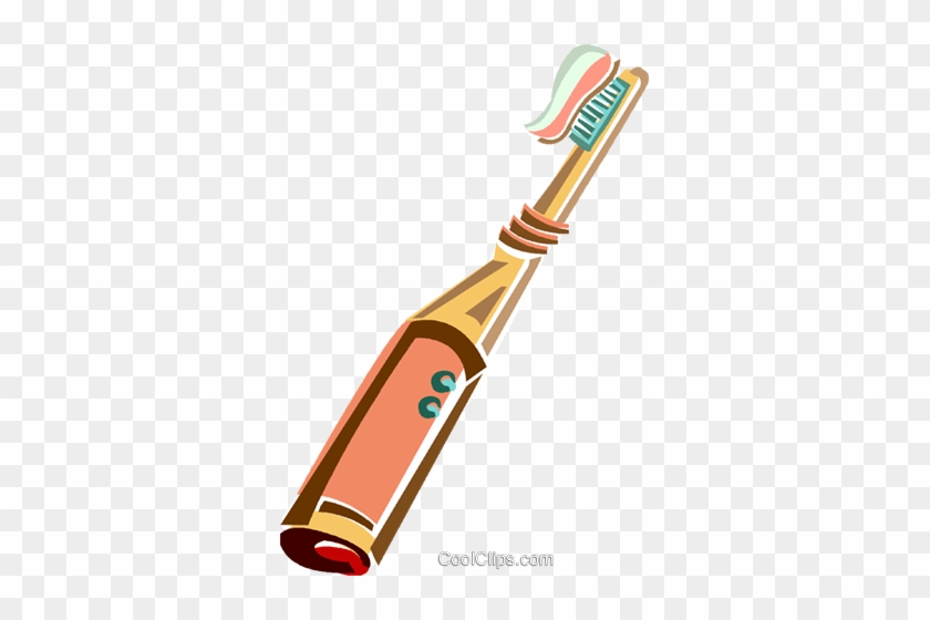 Electric Toothbrush Royalty Free Vector Clip Art Illustration - Electric Toothbrush Clipart #1464007