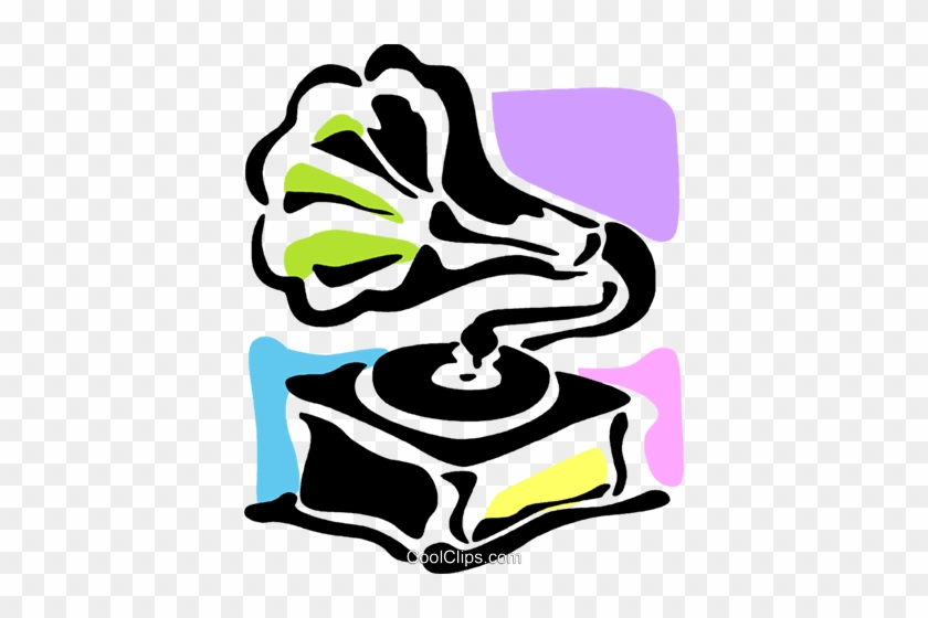 Phonograph Gramophone Record Player Royalty Free Vector - Drawing #1464090