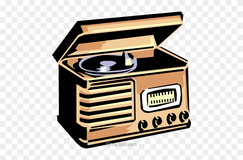 Phonograph/radio Royalty Free Vector Clip Art Illustration - Vintage Stereo #1464093