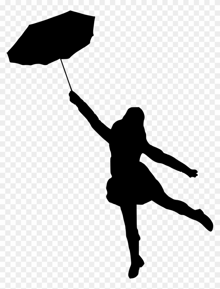 Silhouette Umbrella - Woman With Umbrella Png #1464382