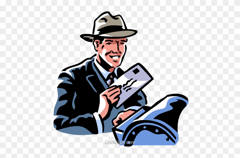 Man Mailing A Letter Royalty Free Vector Clip Art Illustration - Letter #1464394