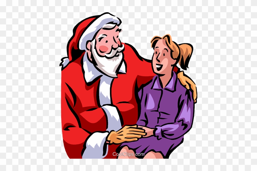 Santa Talking With A Young Woman Royalty Free Vector - Santa Talking With A Young Woman Royalty Free Vector #1464775