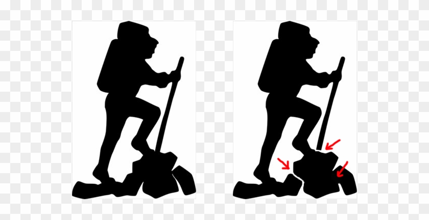Hiker Image Before And After Edits For Cnc File Creation - Hiker Clip Art #1464886