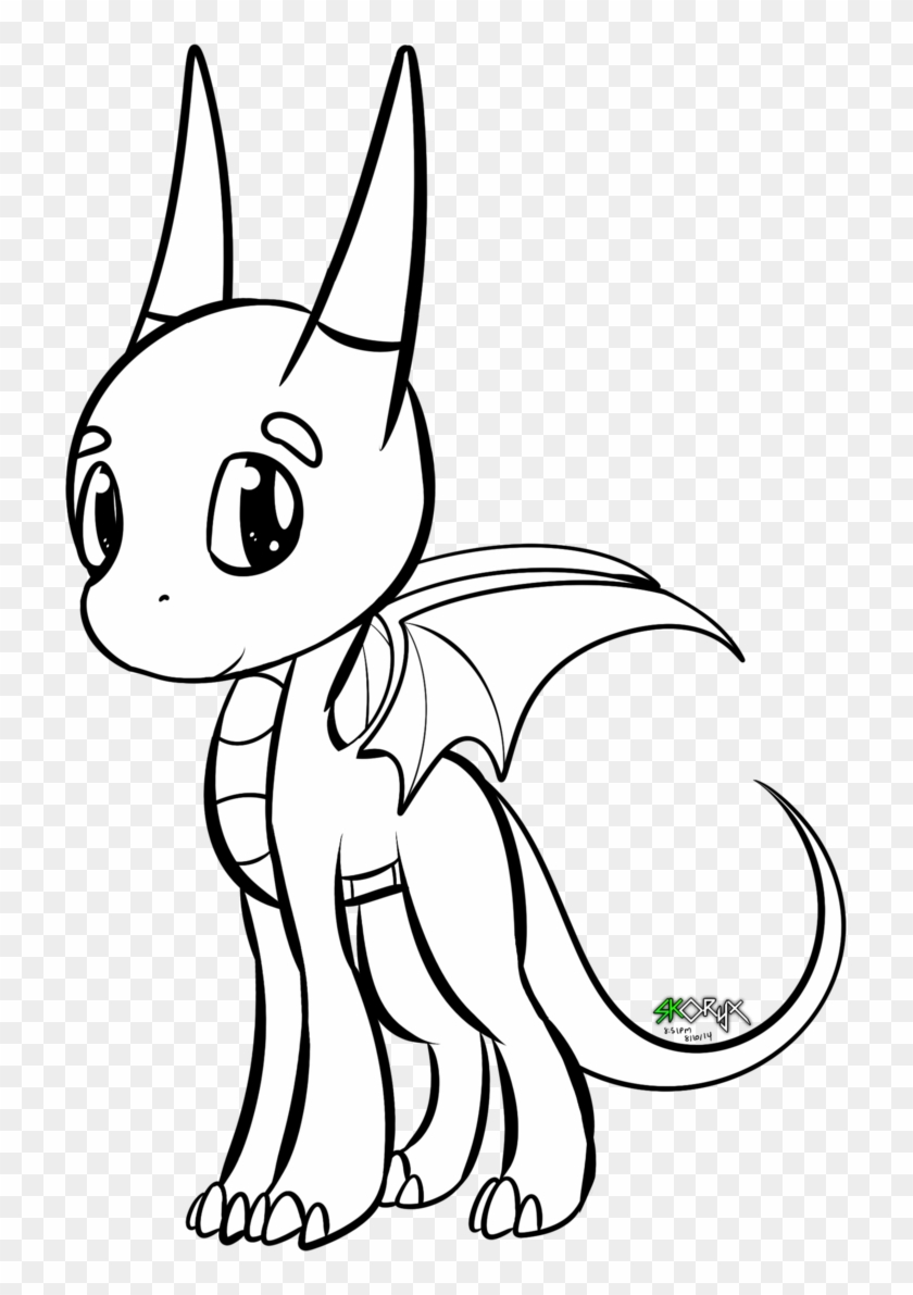 Chibi Dragon Drawing - Chibi Dragon Drawing Base #1465301