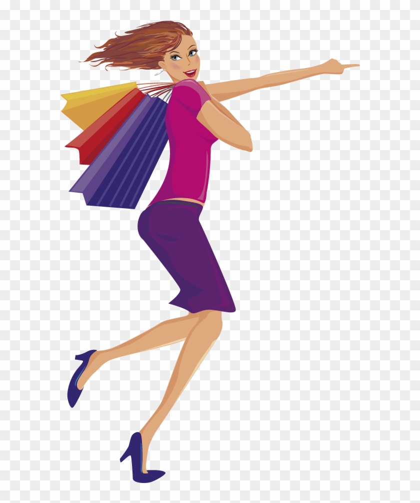 Vector Transparent Download Woman Clip Art Carrying - Go To Shopping With My Family #1465536