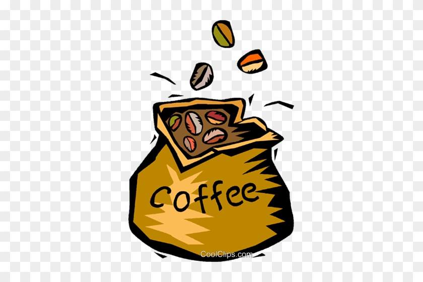 Bag Of Coffee Beans Royalty Free Vector Clip Art Illustration - Dancing Coffee Beans Gif #1465572