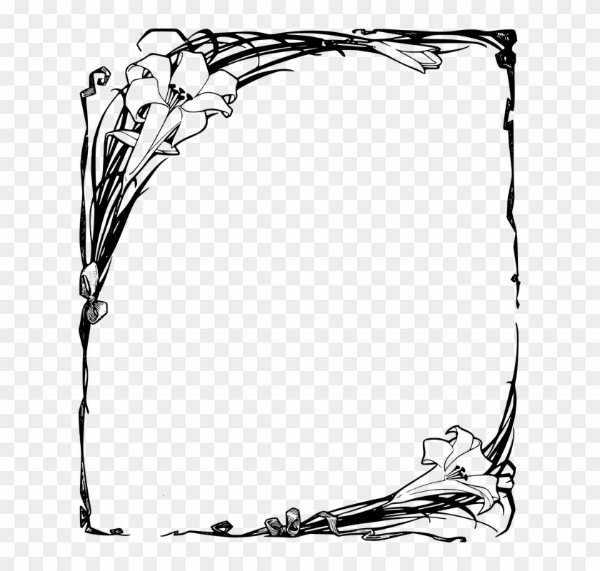 Related Image - Flower Black And White Frames Transparent #1465715