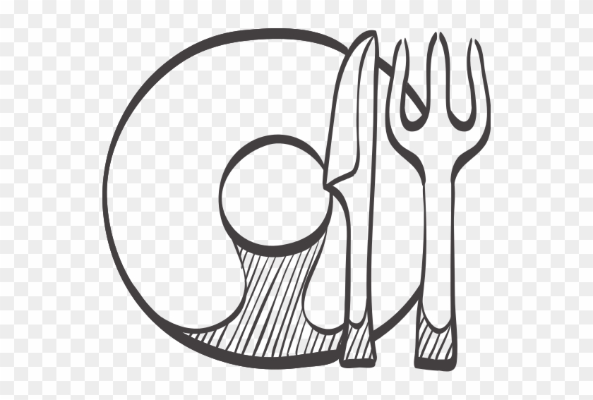 Sketch Icon Of Dishes And Utensils - Dishes Drawing #1465834