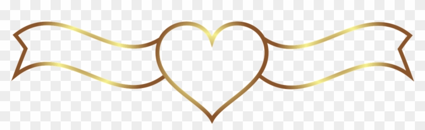 Banner, Heart, Wedding, Gold, Plate - Vetor Coração Png #1466064