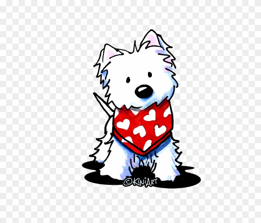 Westie Drawing Valentine - Cartoon Pretty Dog Drawing #1466433