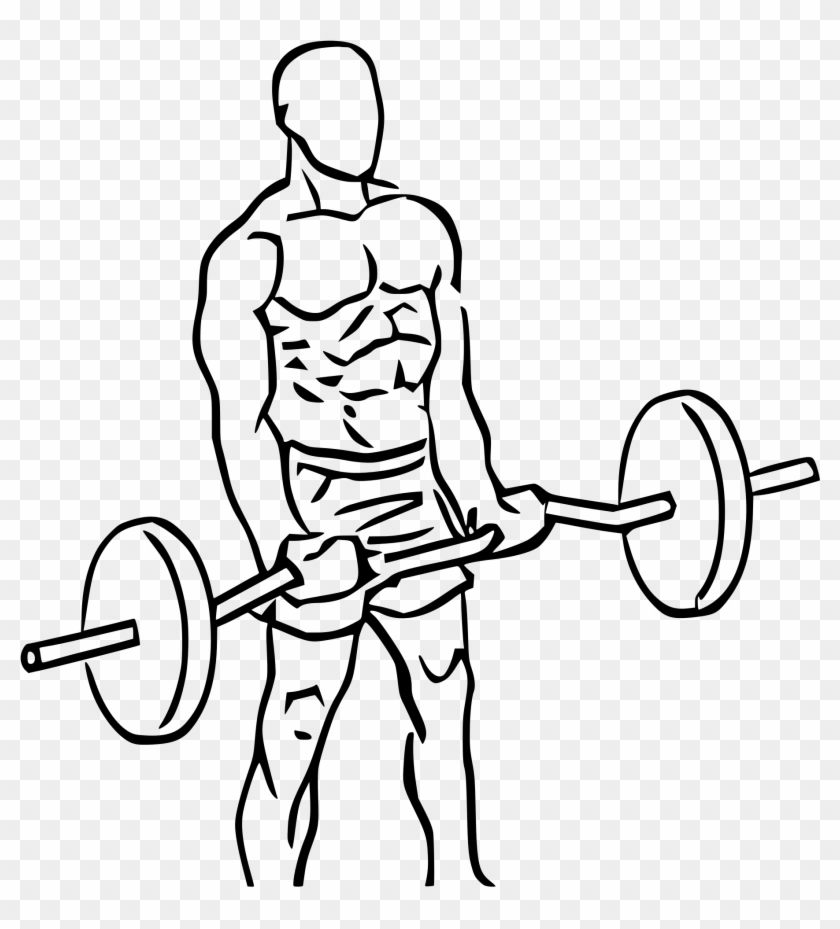 Deadlift Drawing Powerlifting Clip Art Freeuse Library - Biceps Exercise Drawings #1466546