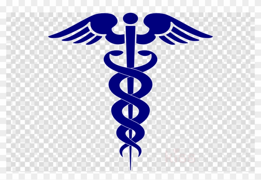 Navy Blue Caduceus Clipart Staff Of Hermes Caduceus - Clip Art Medical Symbol #1466587
