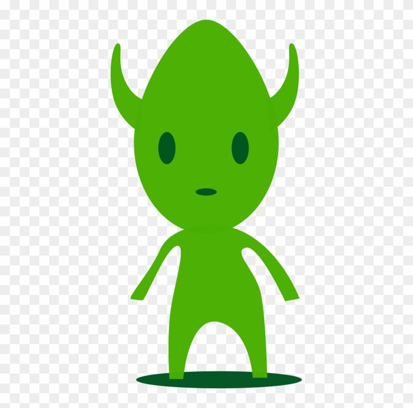 Green Cartoon Line Fiction Leaf - Alien Cartoon Green #1467093