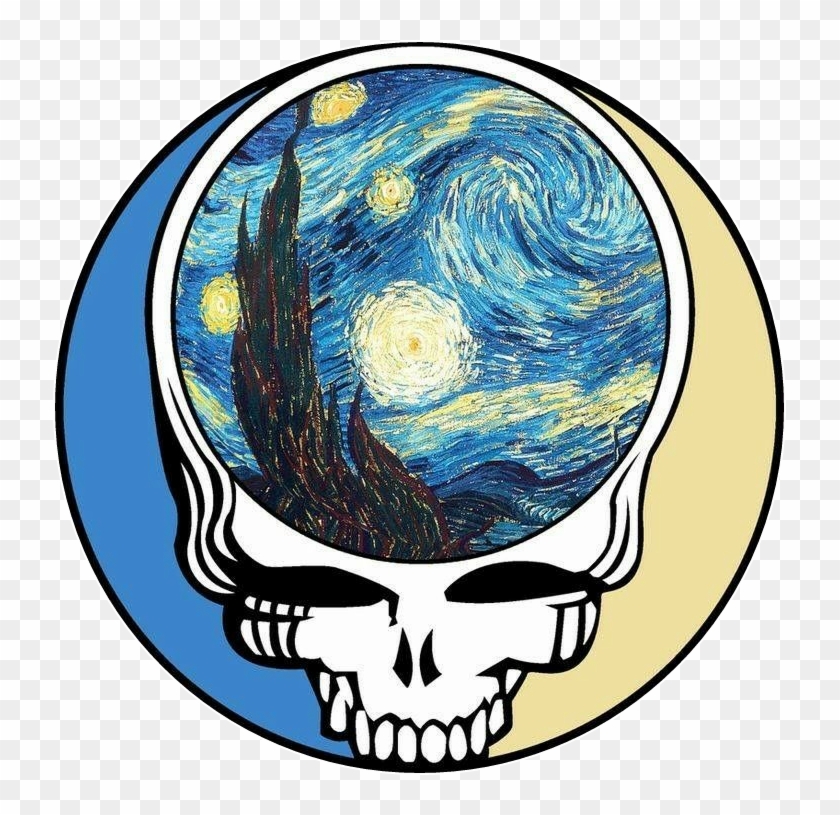 Stealie Gratefuldead Vangogh Hippiespirit Hippiechick - Van Gogh Starry Night Impressionist Tile Coaster #1467609