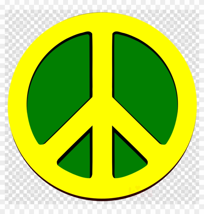Peace And Love Clipart Peace Symbols Love - Peace Sign Green And Yellow #1468030