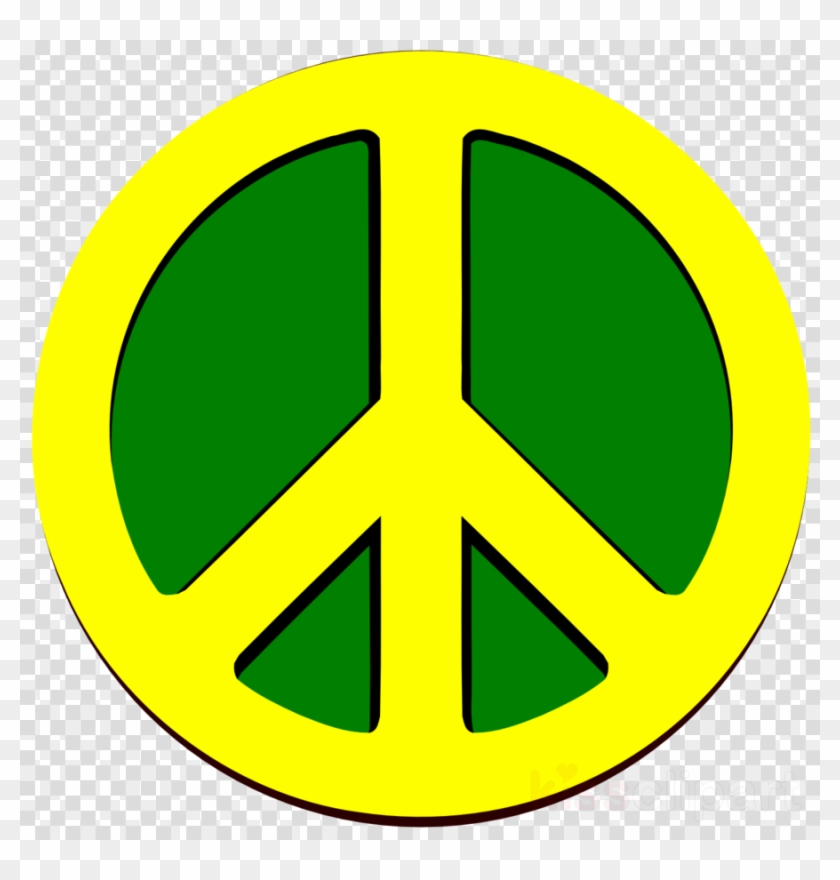 Peace And Love Clipart Peace Symbols Love - Peace Sign Green And Yellow #1468030