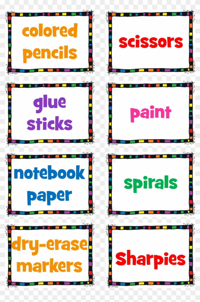 School Supplies Labels Photos - School Supplies Labels Photos #1468093