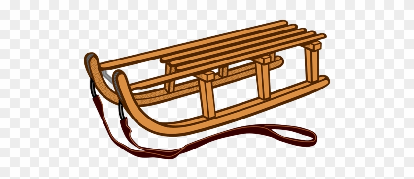 Wooden Sled Line Art Vector Drawing - Luge Clipart #1468176