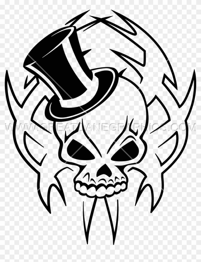 Top Drawing Skull - Skull With Top Hat Transparent #1468463