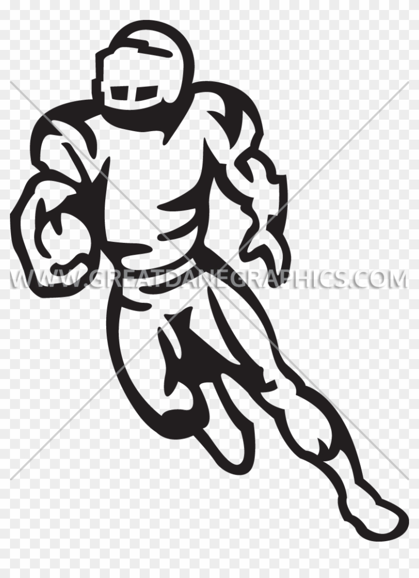 Football Player Running - Drawing #1468592