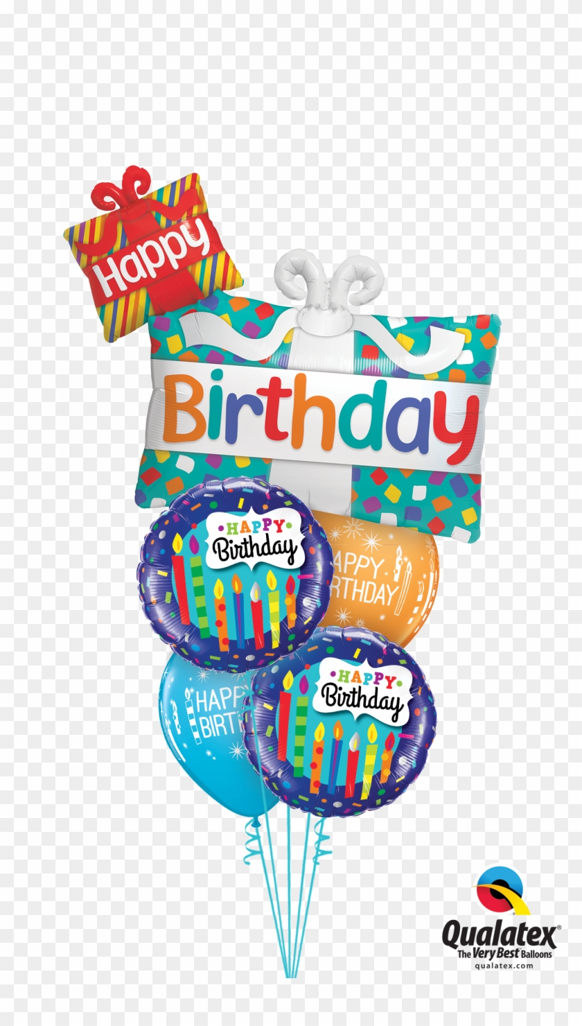 Classic Birthday Presents Balloon Bouquet - 39" Shape Happy Birthday Presents Foil Balloon - Mylar #1468970