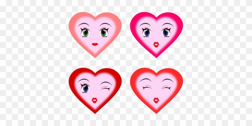 Face Smiley Drawing Eye Emoticon - Cartoon Hearts With Faces #1469323