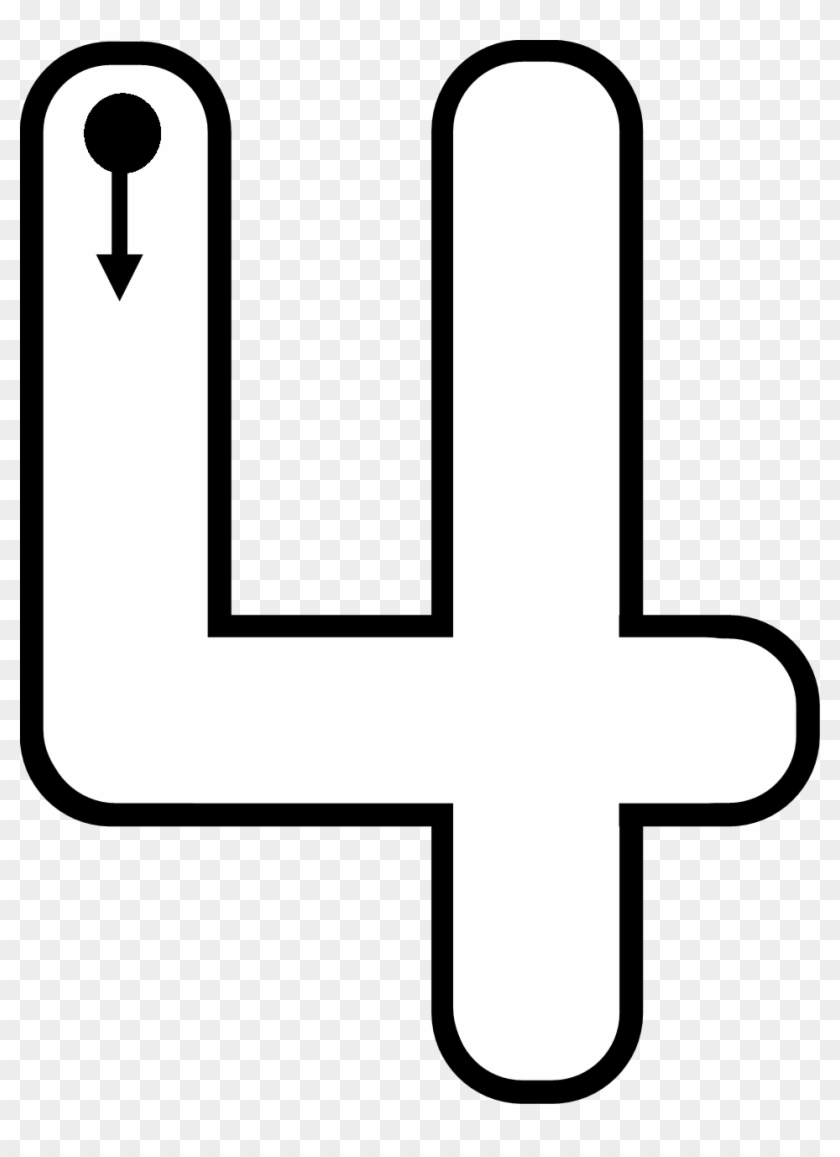 Matemáticas Y Mesas De Luz Motricidad Fina Y Números - Plantillas De Numero 4 #1469485