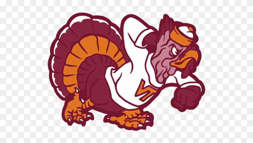 Fighting Gobbler Virginia Tech Football, Art Logo, - Throwback Old Virginia Tech Logo #1469670