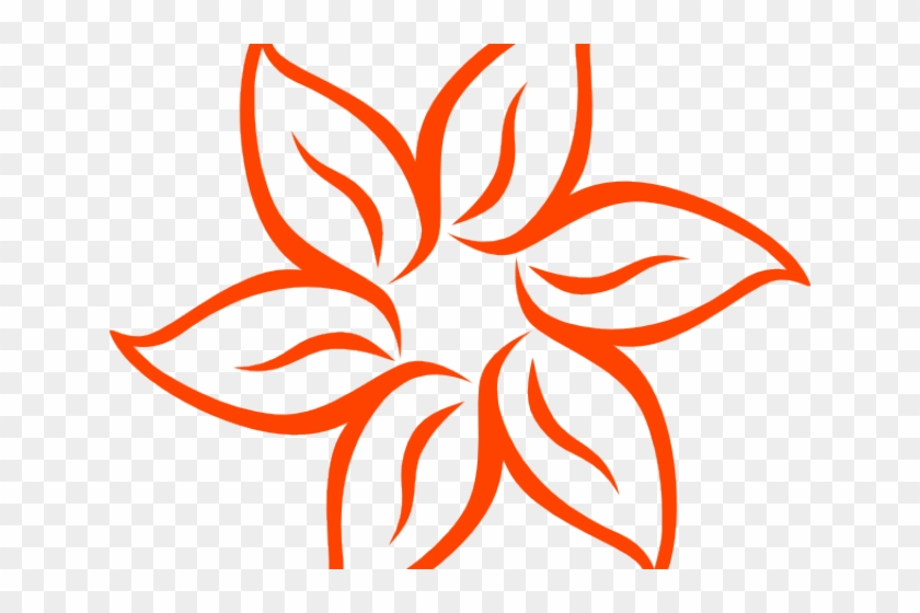 Orange Flower Clipart Basic Flower - Beautiful Drawings Of Flowers Easy #1469688