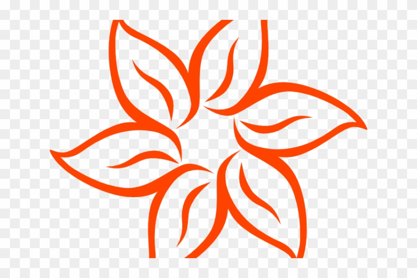 Orange Flower Clipart Basic Flower - Beautiful Drawings Of Flowers Easy #1469688