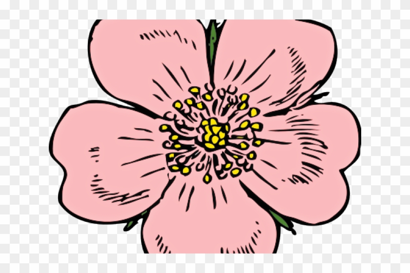 Blossom Clipart Wild Flower - Peach Blossom Clip Art #1469828
