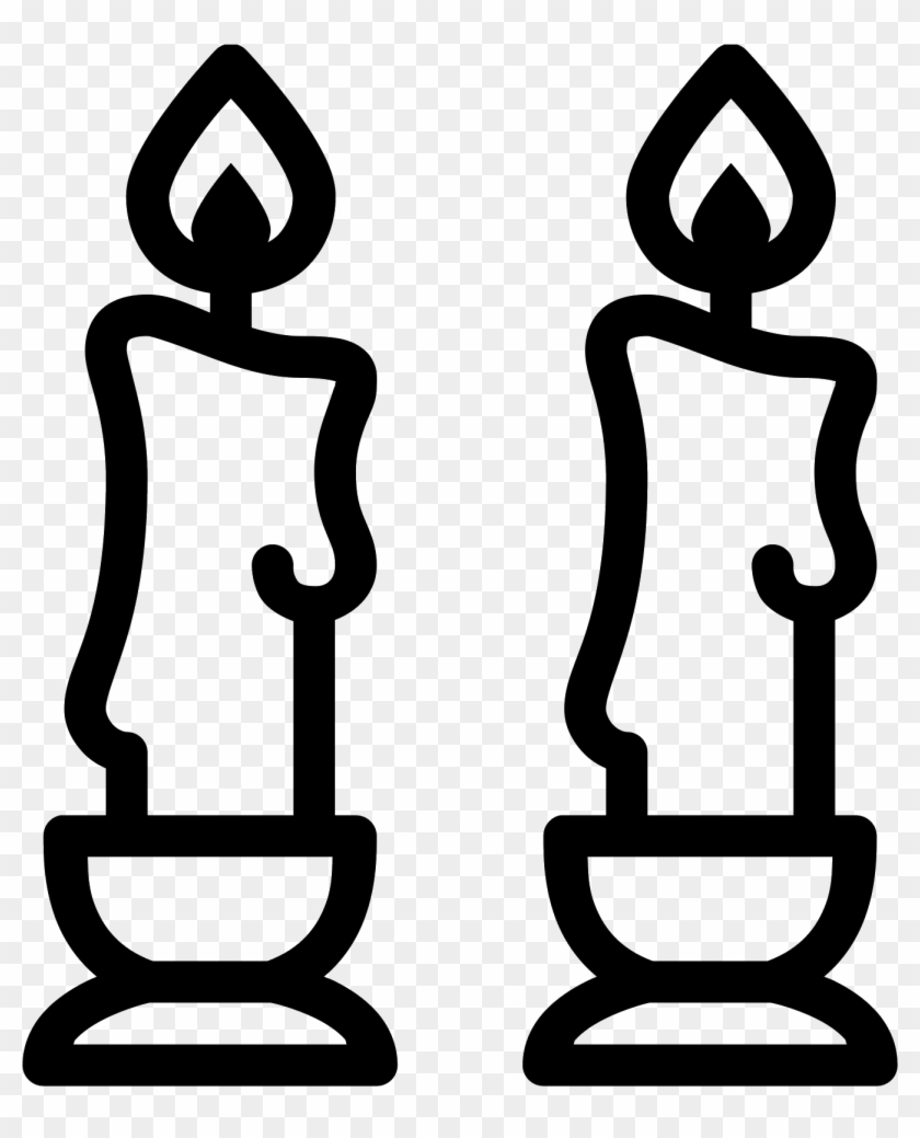 Shabbat Icon Free Download - Candle Clipart Black And White #1470128