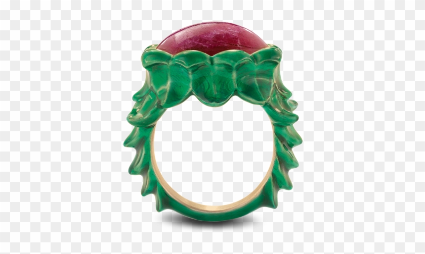 Solange Azagury-partridge ~ Lotus Ring ~ Ruby And Lacquer - Shiva Shadow #1470292