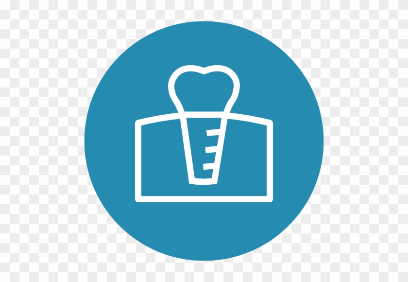 White Line Icon Of A Dental Implant On A Blue Circle - Holland Fintech Logo #1470681