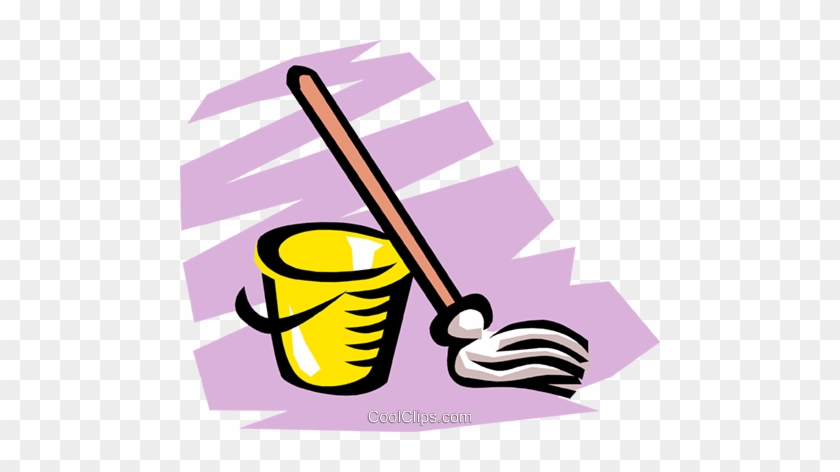 Mop & Pail Royalty Free Vector Clip Art Illustration - Graphic Design #1471004