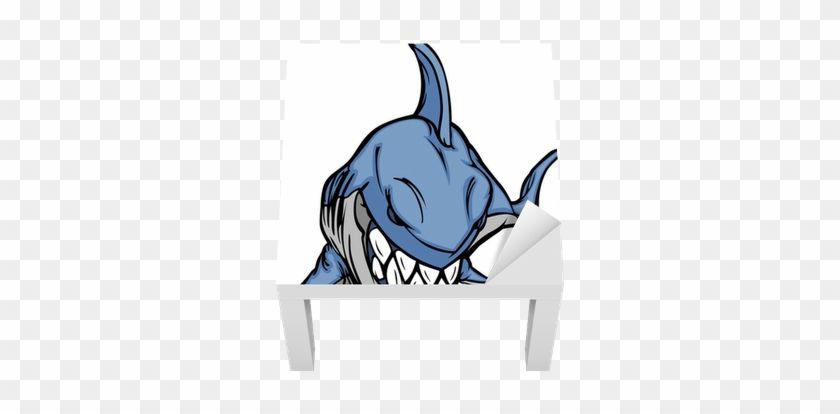 Adesivo Per Tavolino Lack Cartoon Shark Mascot Vector - Hiu Kartun #1471036