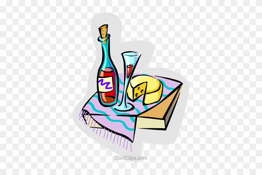 Wine And Cheese Royalty Free Vector Clip Art Illustration - Wine And Cheese Royalty Free Vector Clip Art Illustration #1471363
