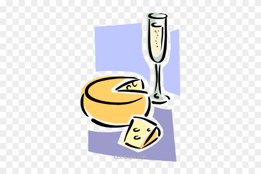 Wine And Cheese Royalty Free Vector Clip Art Illustration - Queijos E Vinhos Vetor Png #1471372