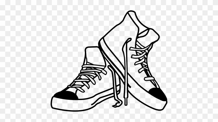 Clip Art Royalty Free Download Punk Drawing Shoe - Line Art #1471999