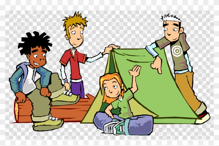 Boys Camping Cartoon Clipart Camping Cartoon Clip Art - Friends Hanging Out Clipart #1472112