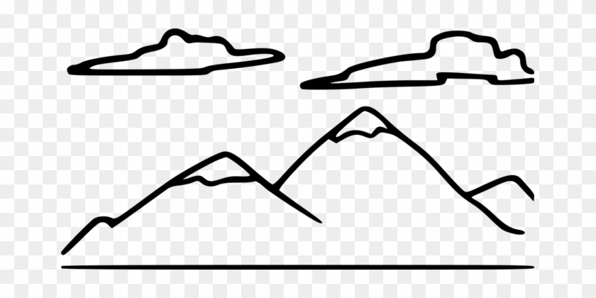 Drawing Mountain Black And White Diagram Computer - Clip Art Mountain Black And White #1472140