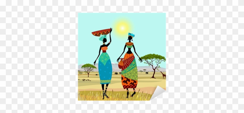 African Women In Mountain Landscape Sticker • Pixers® - African Women In Mountain Landscape Sticker • Pixers® #1472181