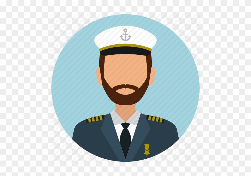 Clipart Black And White Of A Ship Png Transparent Images - Icon Captain #1472324