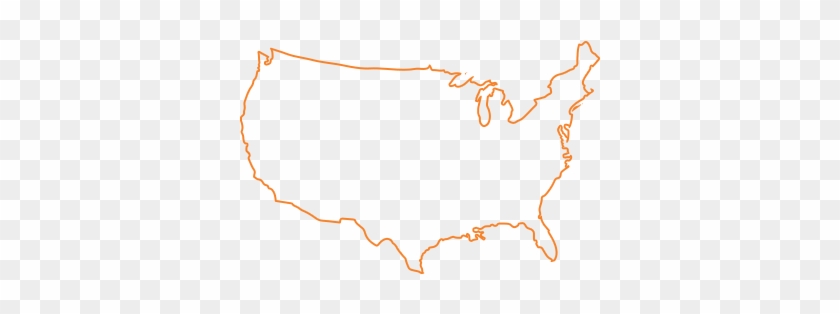 North And South America - Orange Us Map Png #1472417