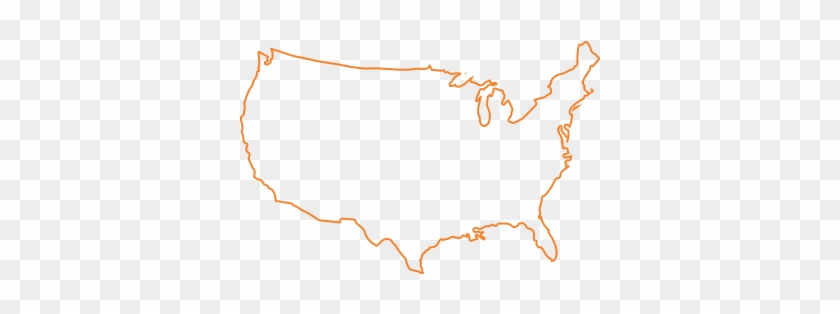 North And South America - Orange Us Map Png #1472417