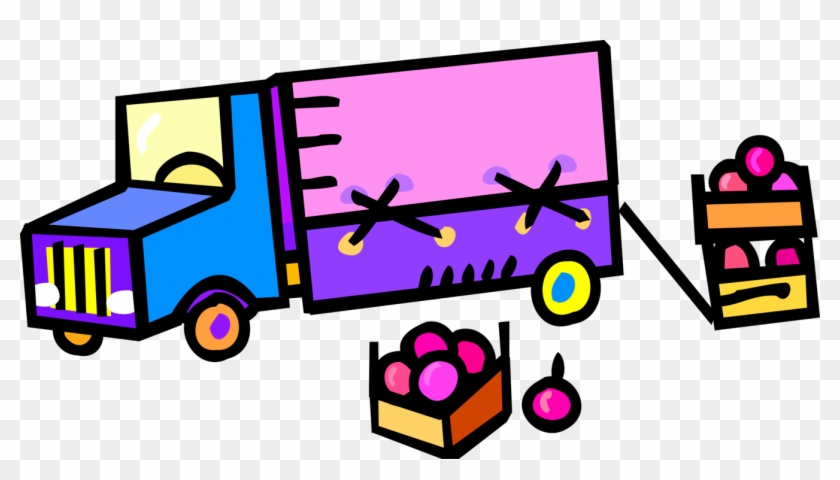 Jpg Freeuse Library Transport Truck With Boxes Of Fruit - Truck #1472766