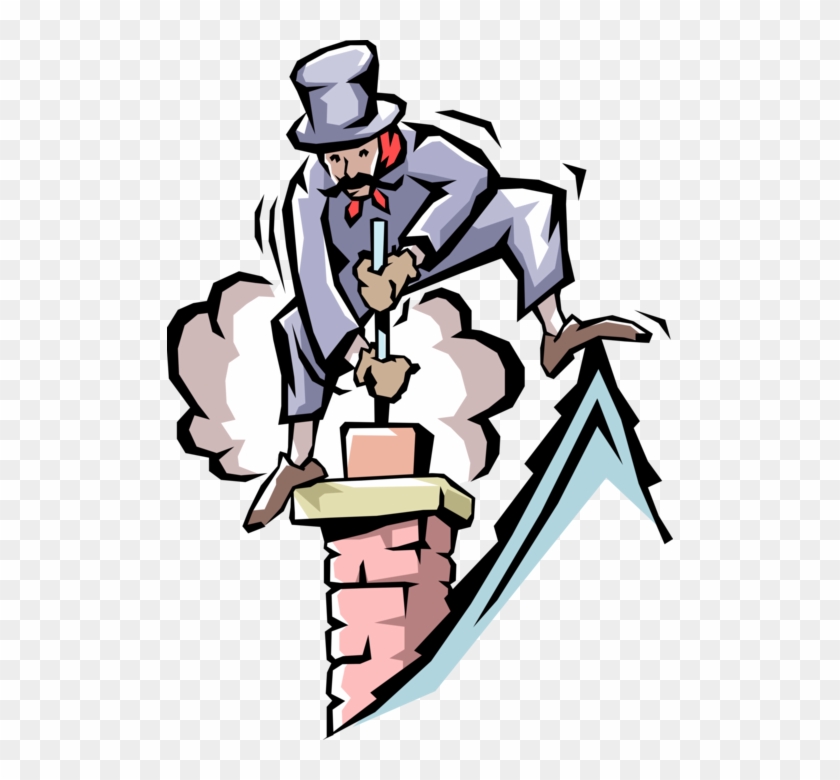 Vector Illustration Of Handymen Chimney Sweep Worker - Chimney Sweep #1472943