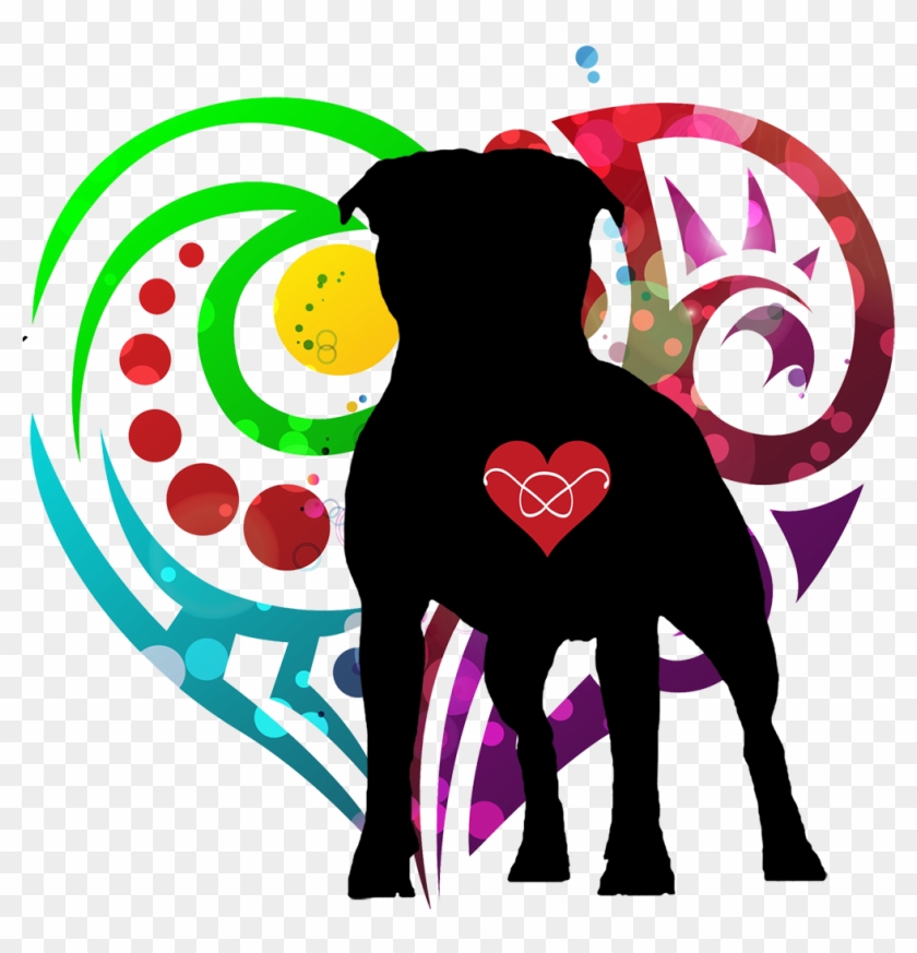 Clipart Dogs Staffy - Sbt Hearts Throw Blanket #1472990