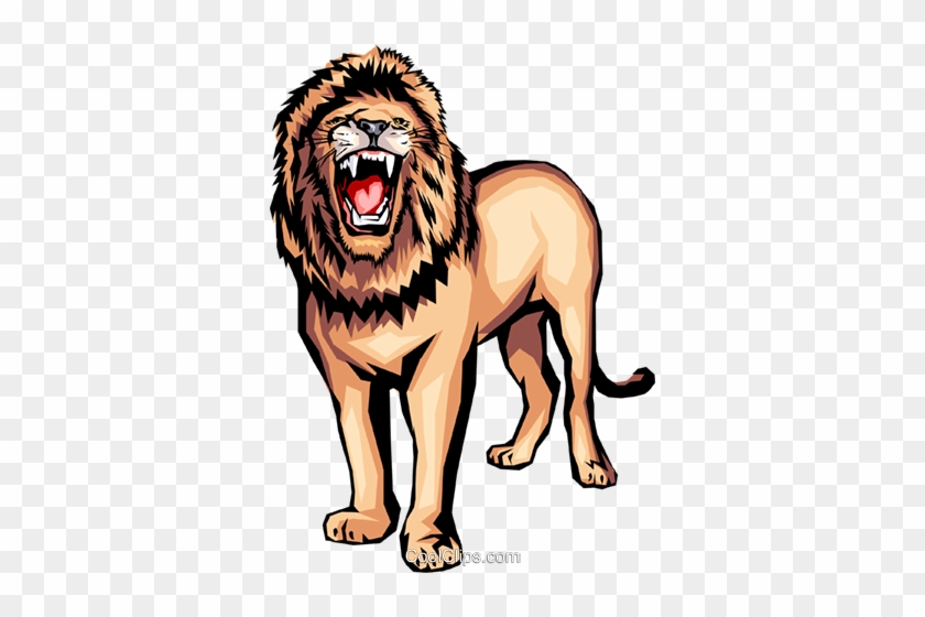 Lion Royalty Free Vector Clip Art Illustration - Lion Roaring Clipart Fierce #1473298