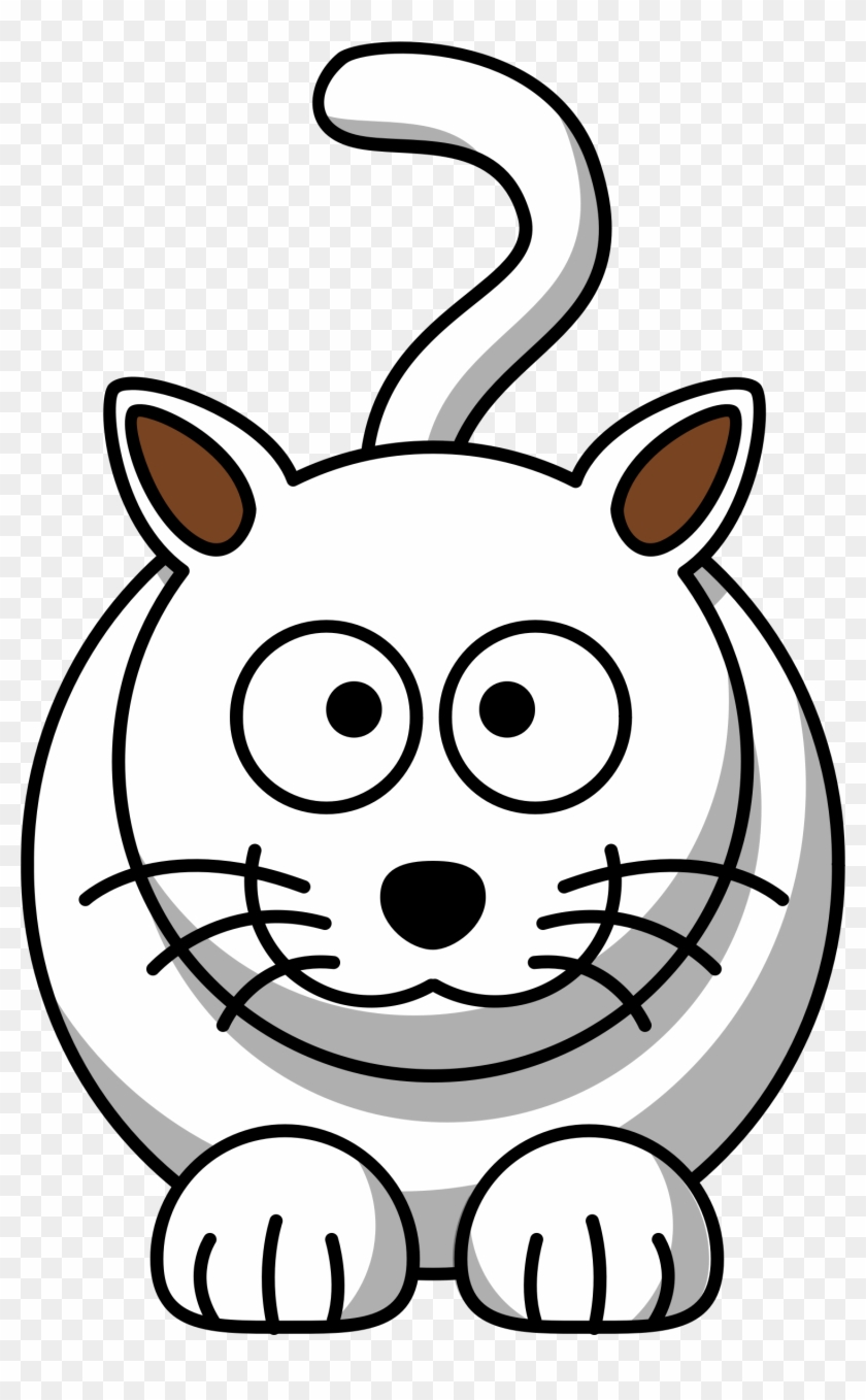White Cat Clip Art Transparent Download - Cartoon Animals Images Black And White #1473324